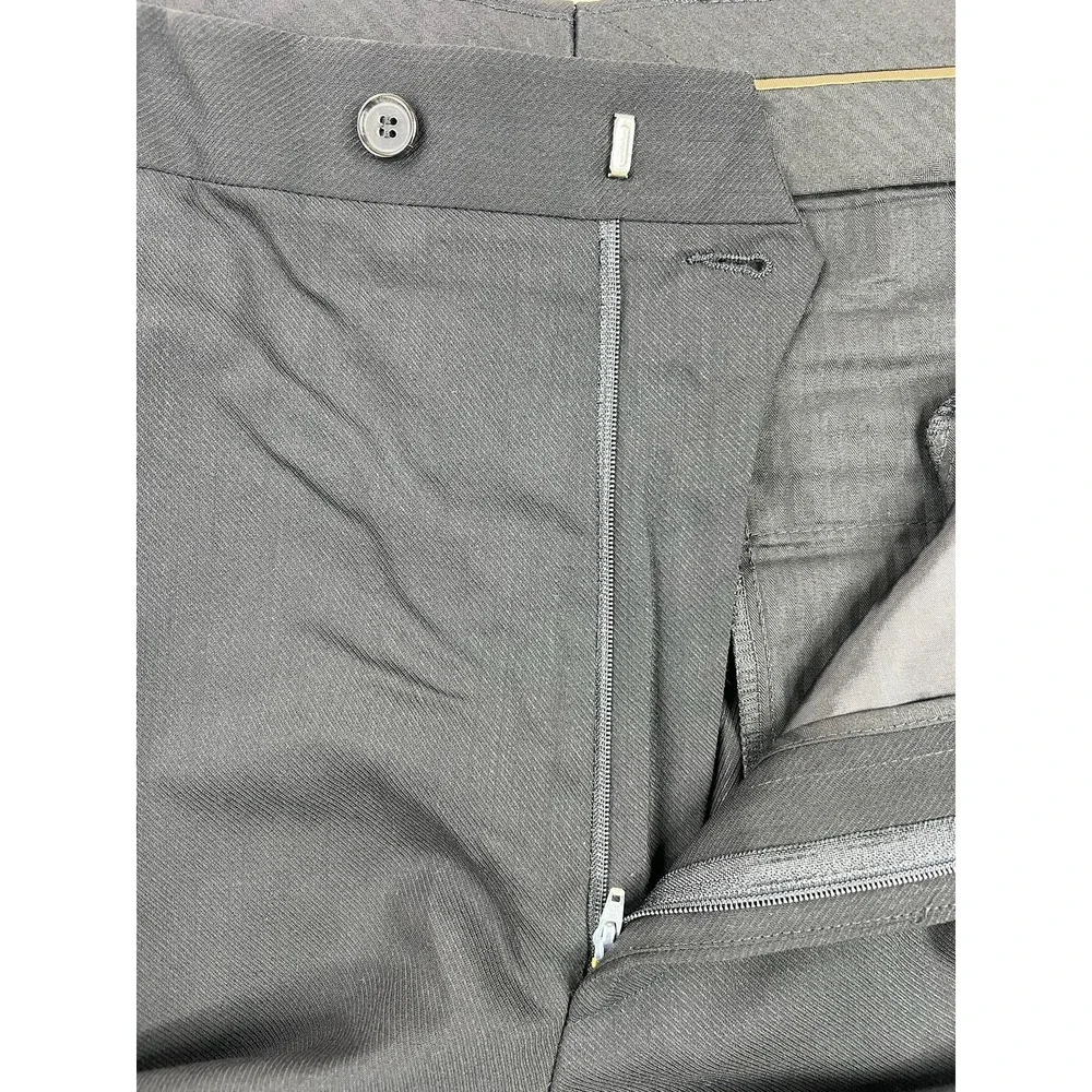 Hugo Boss Dress Pants Mens 36x27 Black Wool Pleated Cuffed Einstein USA